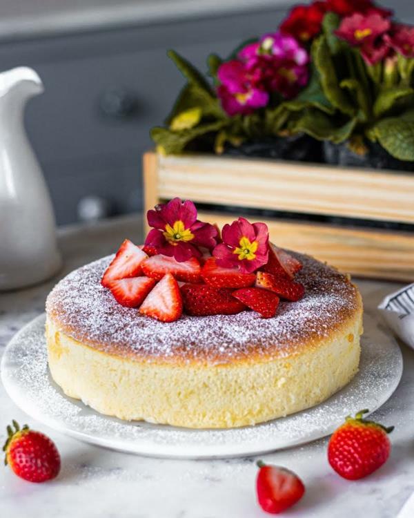 φράουλα primroses ιαπωνικό cheesecake