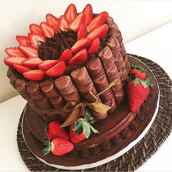 κέικ σοκολάτας φράουλα παιδική τούρτα