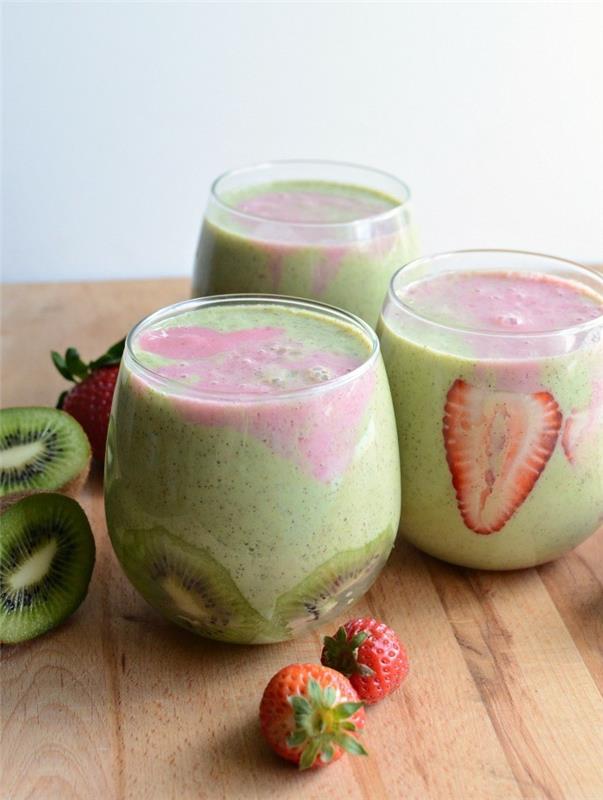 smoothie από φράουλα ακτινίδιο pick-me-up