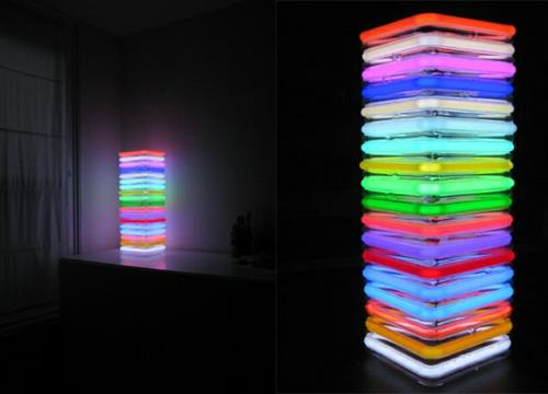 εκπληκτικές μοντέρνες ιδέες λαμπτήρων πολύχρωμο λαμπερό τετράγωνο φωτιστικό δαπέδου