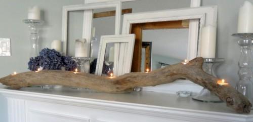 εκπληκτικό κερί καθρέφτη διακόσμησης τζακιού από ξύλο