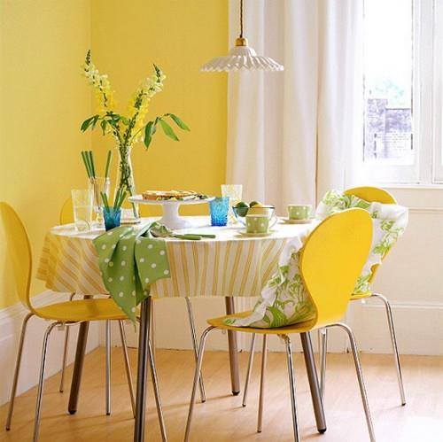 τραπεζαρία-κίτρινες-διακόσμηση-καρέκλες