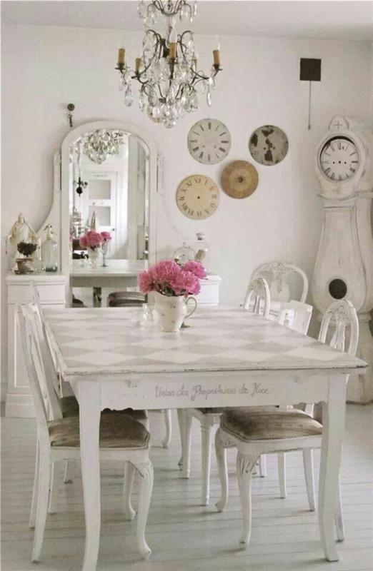 Σχεδιασμός τραπεζαρίας shabby chic στυλ τραπεζαρίας με καρέκλες