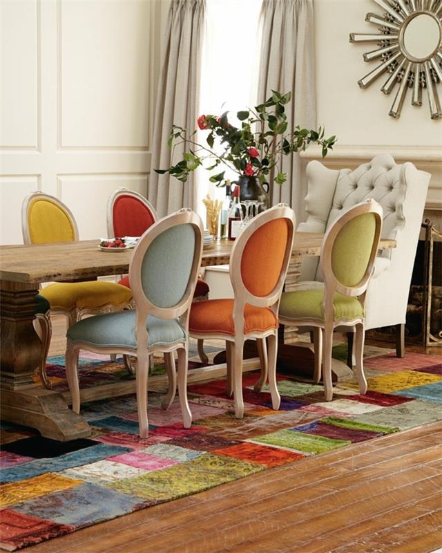 καρέκλες τραπεζαρίας ζωντανές ιδέες επιπλώνοντας παραδείγματα deco ιδέες βιώσιμης μόδας παστέλ χρώματα