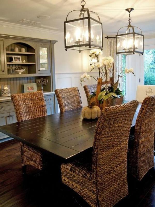 τραπέζι τραπεζαρίας με καρέκλες έπιπλα από μπαστούνι ξύλινο τραπέζι