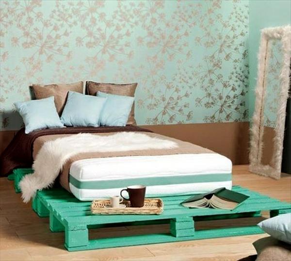 ξύλινο κρεβάτι παλετών κρεβάτι πάγκος κρεβατοκάμαρα