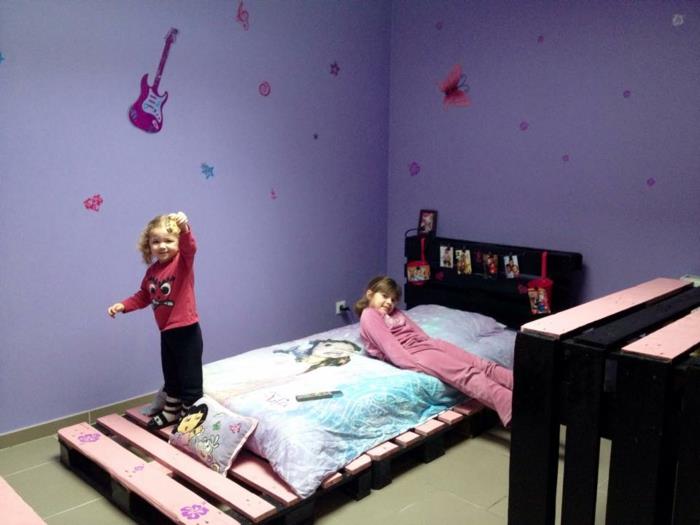 ευρώ παλέτες έπιπλα κρεβατιού παιδικό δωμάτιο μοβ