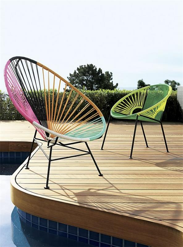 αποκλειστικά έπιπλα κήπου σχεδιασμένες έγχρωμες καρέκλες