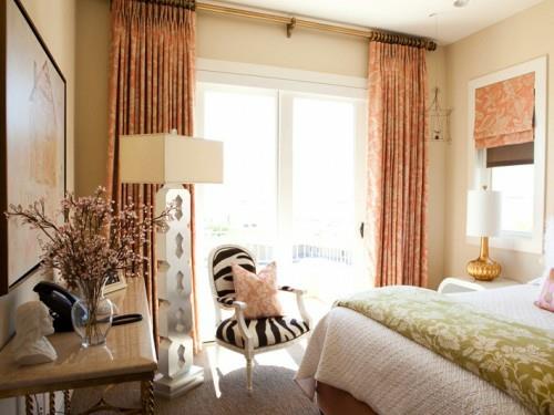 απίστευτες ιδέες επίπλωσης χρώματος σολομού κουρτίνες υπνοδωμάτια
