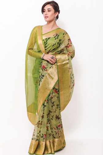 Tasarımcı Organze Saree