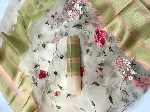 Süslü Organze Sari