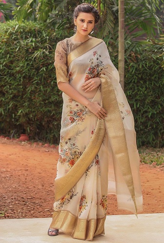Baskılı Organze Sari