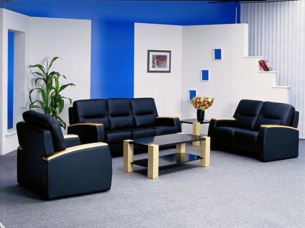 υπερβολικό σκούρο μπλε όμορφο χρώμα τοίχου σαλόνι
