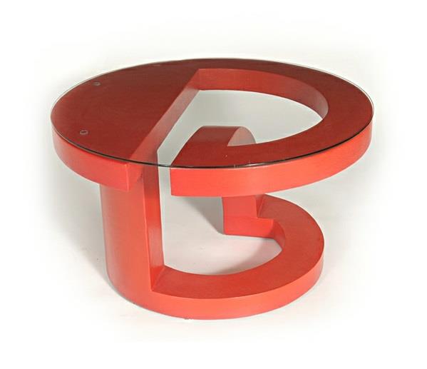 εξαιρετικά δημιουργικά δροσερά τραπεζάκια καφέ κόκκινο γυαλί στρογγυλό