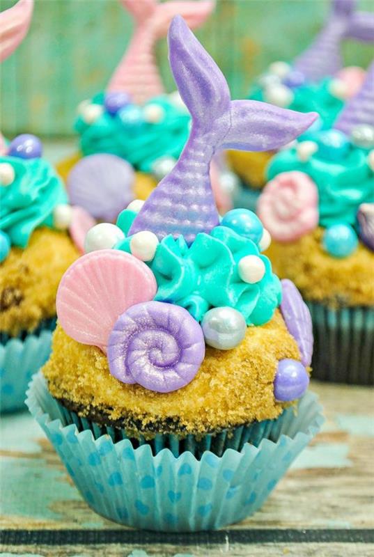 υπέροχο muffins γοργόνα πάρτι