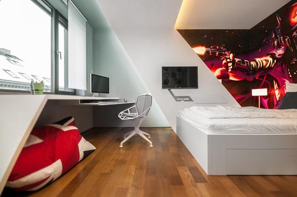 υπέροχο υπνοδωμάτιο έφηβου δωματίου μοντέρνο πρωτότυπο κρεβάτι