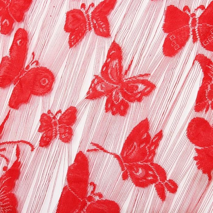 νήματα κουρτίνες ασυνήθιστο σχέδιο κόκκινες πεταλούδες