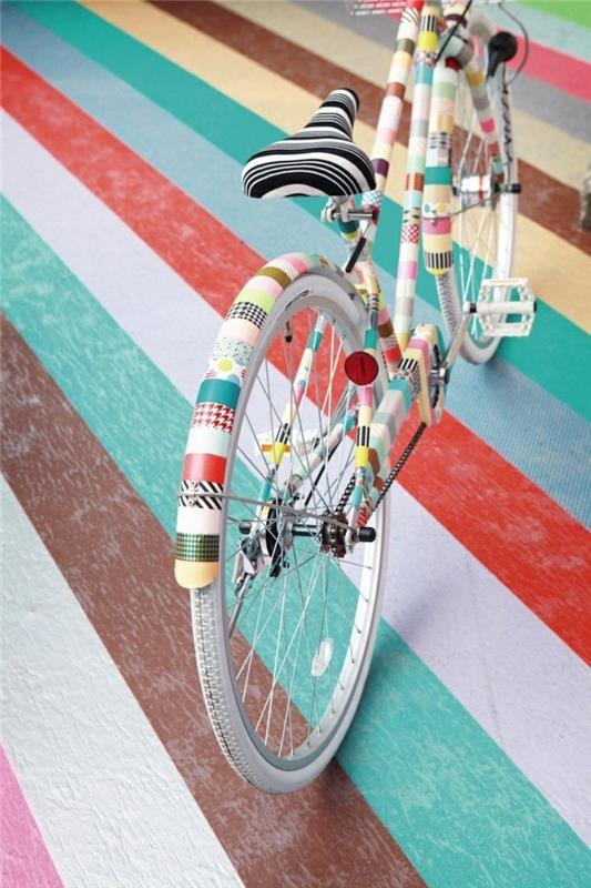 διακοσμήστε μόνοι σας το ποδήλατο με ταινία washi