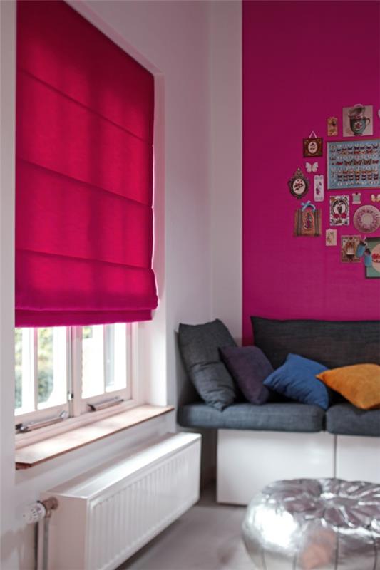 Ράψιμο περσίδες στον εαυτό σας παράθυρο ιδιωτική οθόνη σαλόνι βαφή ροζ ρομαντικά ρολά