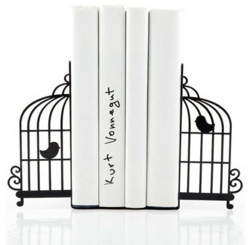 δροσερά bookends κλουβιά πουλιών λευκό μαύρο