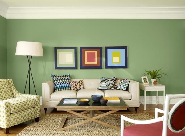 ιδέες χρωμάτων σχεδιασμός τοίχου παράθυρο πράσινος τοίχος