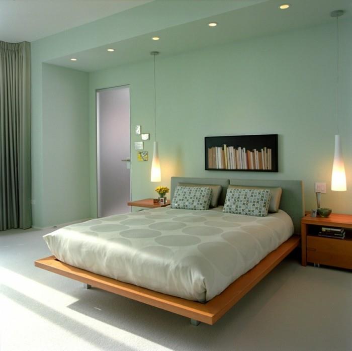 χρώματα μοντέρνες ιδέες σε πράσινο για την κρεβατοκάμαρα