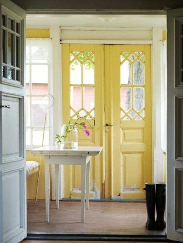 χρωματικό σχέδιο διάδρομο παστέλ κίτρινη πόρτα