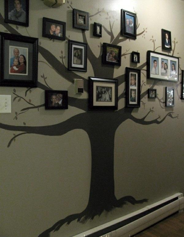έγχρωμη σχεδίαση στο διάδρομο πράσινο δέντρο χαλκομανίες τοίχου φωτογραφίες
