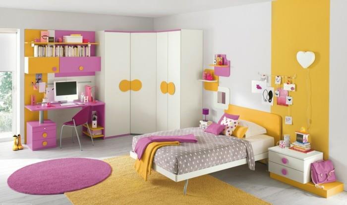 σχεδιασμός χρώματος παιδικό δωμάτιο κίτρινο μοβ συνδυασμός χρωμάτων ανοιχτόχρωμοι τοίχοι