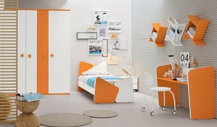 έγχρωμο σχέδιο παιδικό δωμάτιο πορτοκαλί τοιχογραφίες τοιχογραφίες ελαφρύ δάπεδο