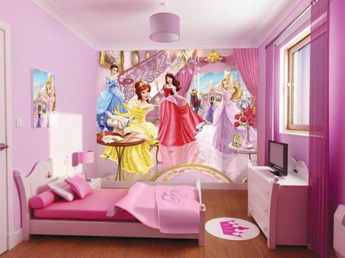 χρώμα-σχέδιο-παιδικό δωμάτιο-τοίχος-σχέδιο-τοίχος-σχέδιο-ροζ