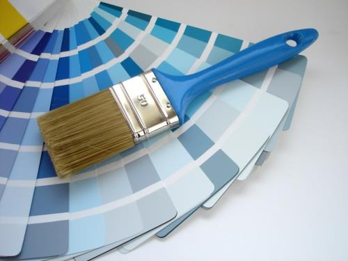 κομψό σχέδιο χρώματος στο σπίτι πολύχρωμα χρώματα μπλε αποχρώσεις