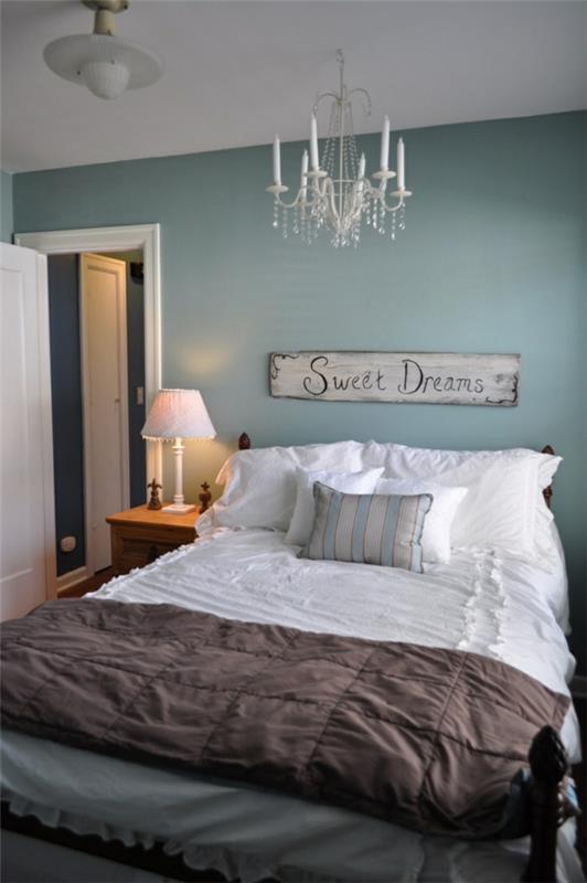 χρώμα σχεδιασμός κρεβατοκάμαρα κρεβάτι τοίχος χρώμα μπλε
