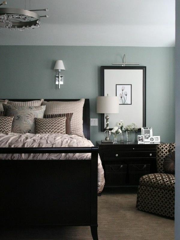 χρώμα σχεδιασμός κρεβατοκάμαρας κρεβάτι τοίχου χρώμα γκρι