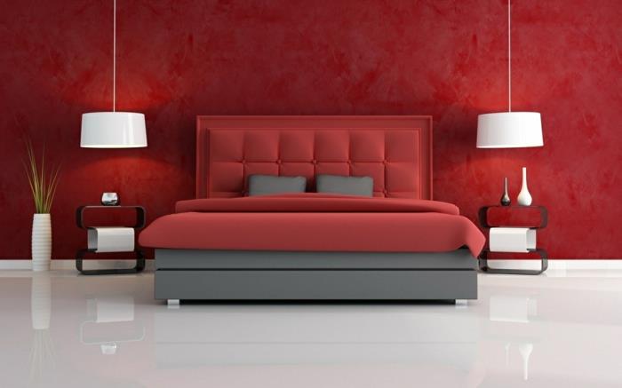 χρώμα σχεδιασμός κρεβατοκάμαρα σχεδιασμός τοίχου σχεδιασμός τοίχου κόκκινο