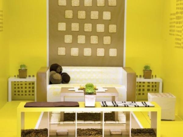 έγχρωμη σχεδίαση ιδέες σχεδιασμού τοίχου κίτρινος τοίχος