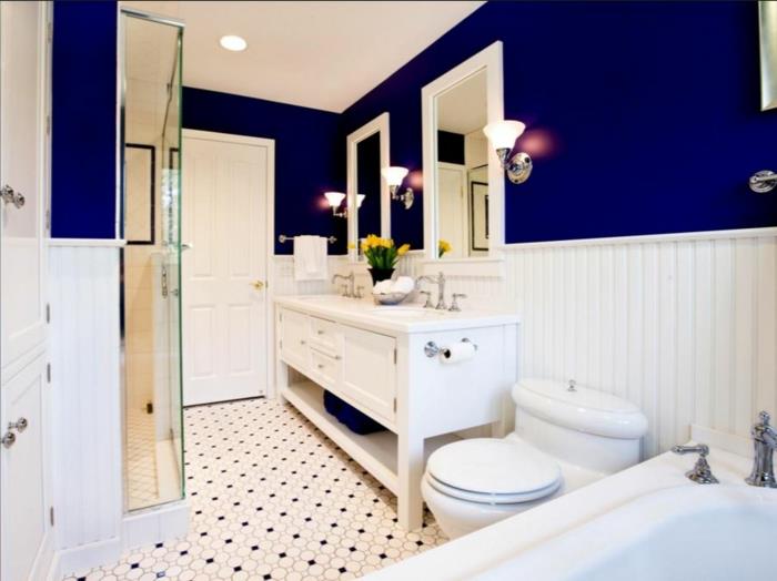 χρώμα-σχέδιο-τοίχος-σχέδιο-τοίχος-σχέδιο-μπάνιο-μπλε τροφοδοσία