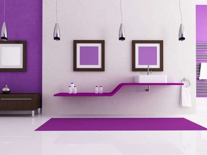 χρώμα σχεδιασμός σχεδιασμός τοίχου σχεδιασμός τοίχου μπάνιο μωβ