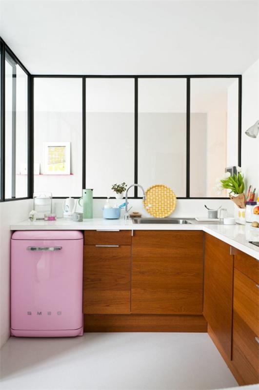 ιδέες χρώματος ψυγείο κουζίνας ροζ
