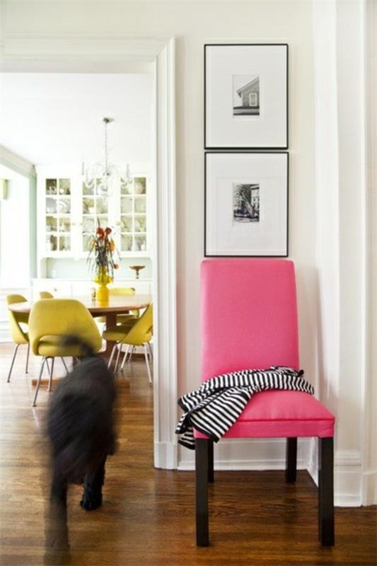 ιδέες χρώματος ροζ καρέκλα επικαλυμμένο διάδρομο