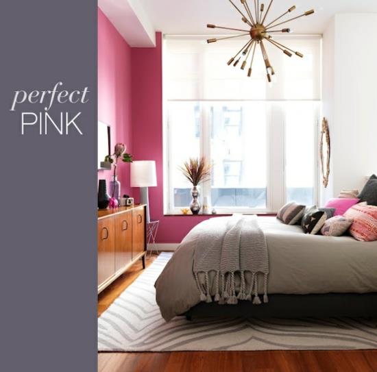 ιδέες χρώματος ρομαντικό υπνοδωμάτιο τοίχο χρώμα χρώμα τόνους ροζ