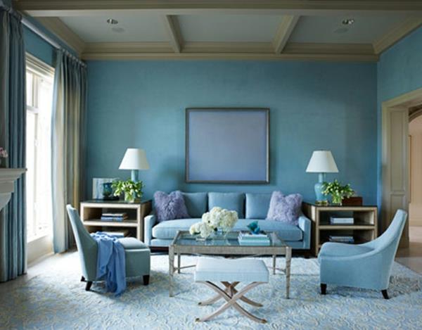 ιδέες χρώματος σαλόνι μπλε αποχρώσεις