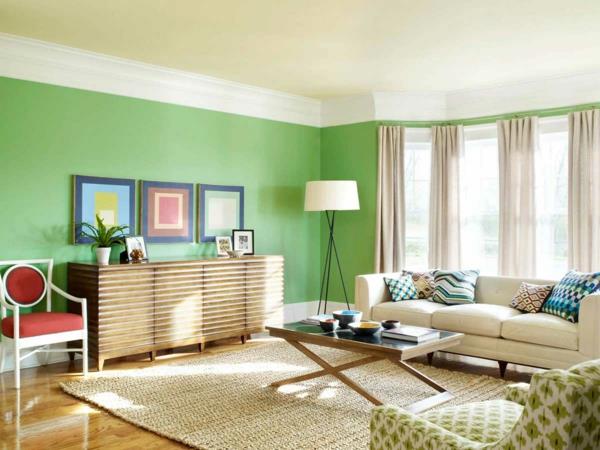 ιδέα χρώματος σαλόνι πράσινο χαλί sisal
