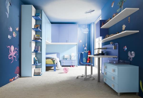 ιδέα χρώματος σαλόνι παιδικό δωμάτιο θαλάσσια ζώα