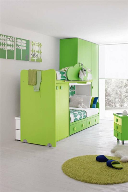 ιδέες χρώματος σαλόνι μέντα πράσινο παιδικό δωμάτιο