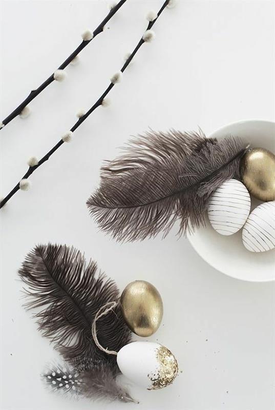 φτερά χρυσά αυγά ιδέες διακόσμησης Πάσχα