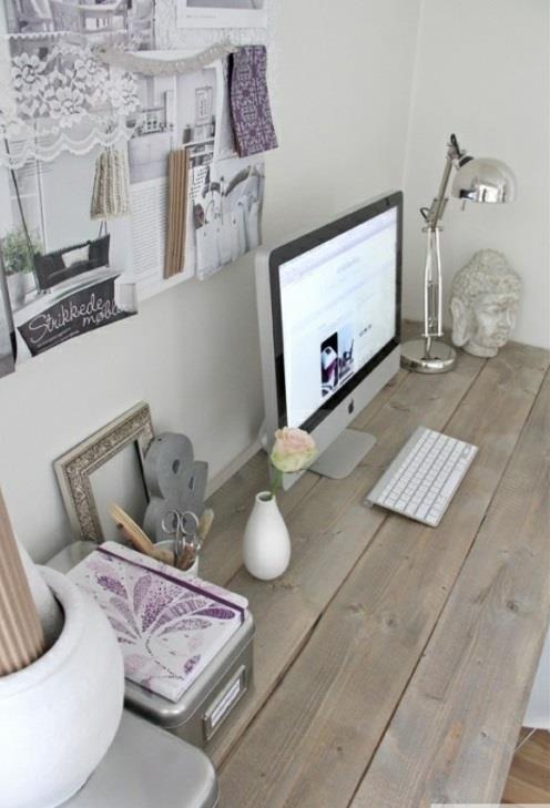 ωραίες ιδέες γραφείου στο σπίτι κομψό απλό γραφείο από μασίφ ξύλο