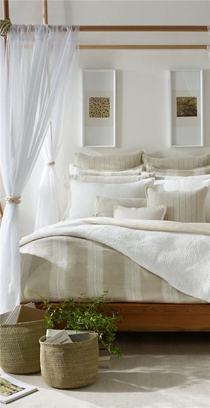 κρεβατοκάμαρα feng shui επίπλωση χρώματα κρεβάτι θόλο κρεβάτι θόλος λευκό