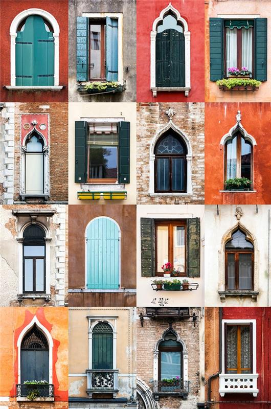 κατασκευή παραθύρων Βενετία ρομαντικό παράθυρο παλιό κτίριο