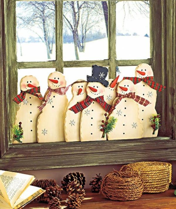 διακόσμηση παραθύρων χριστουγεννιάτικα αστεία χιονάνθρωποι